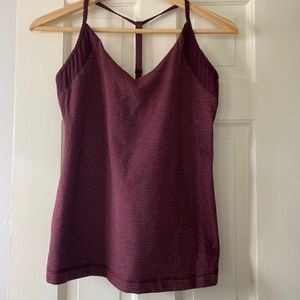 Lululemon maroon striped tank size 8
